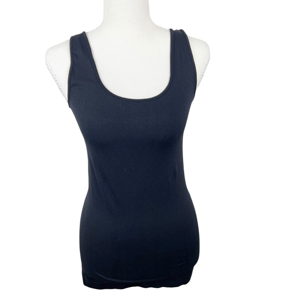 Skinnytees Tank Top Women One Size Fits Most Black Stretch Sleeveless
